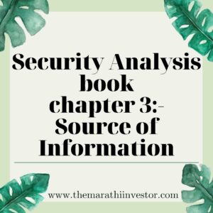 Annual Reports of the Company: security Analysis